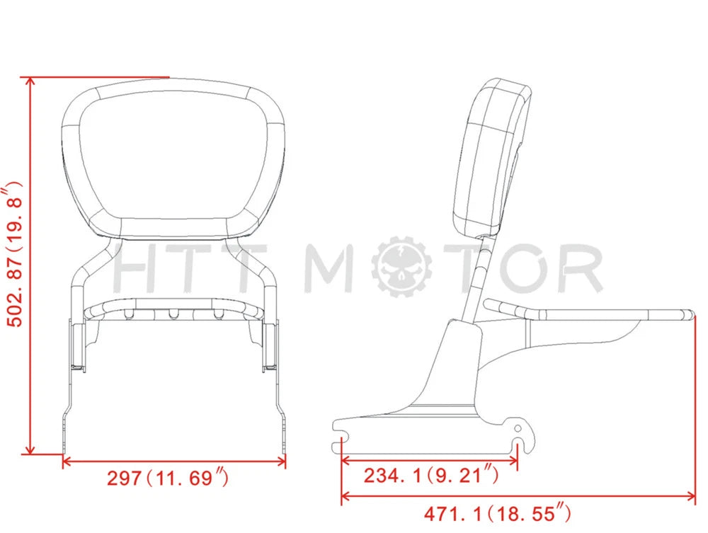 Detachable Sissybar Backrest Luggage Rack for Harley Softail (2006–Present)