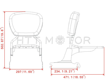 Detachable Sissybar Backrest Luggage Rack for Harley Softail (2006–Present)