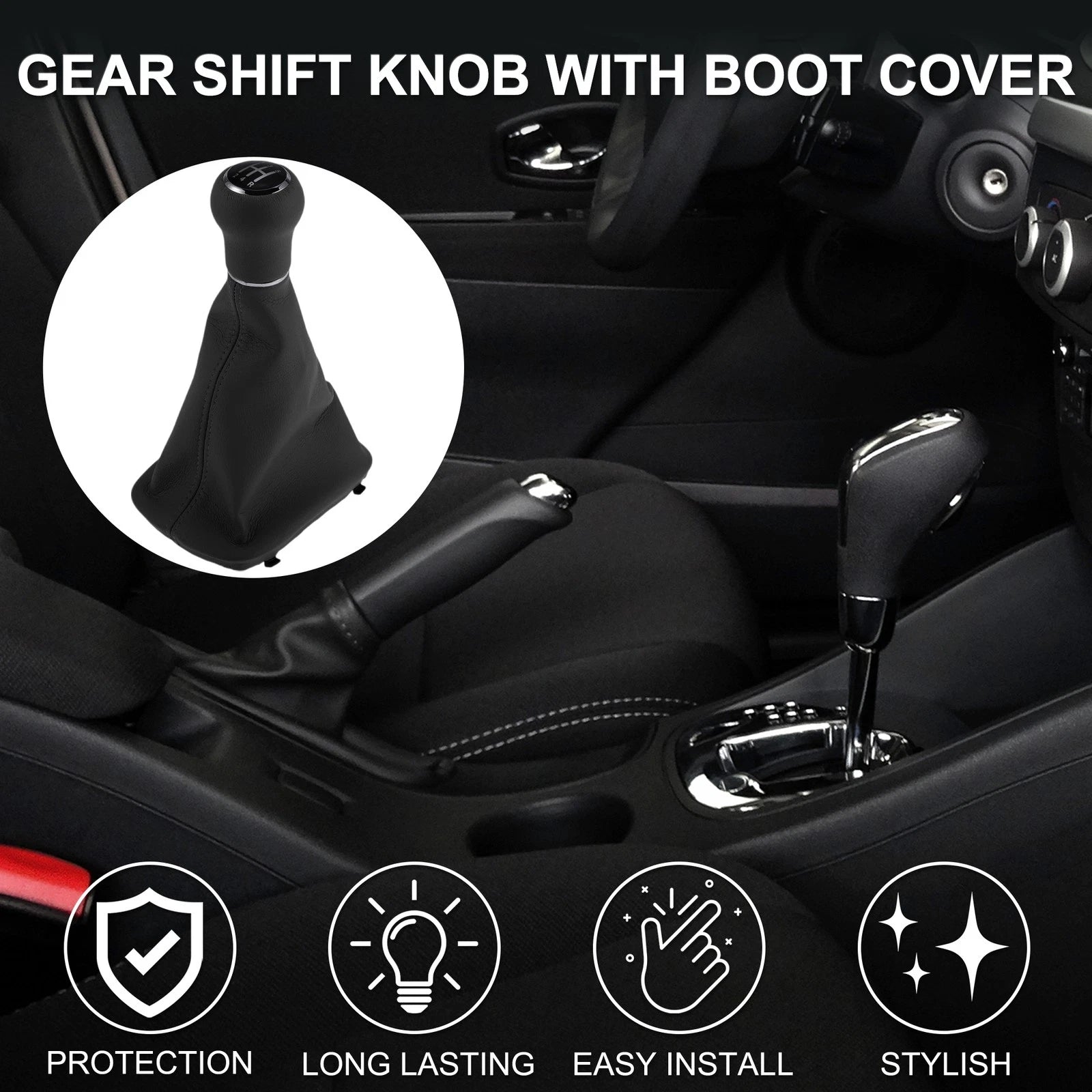 5 Speed Gear Shift Knob with Cover Replacement for Audi A4 (1997–2000)