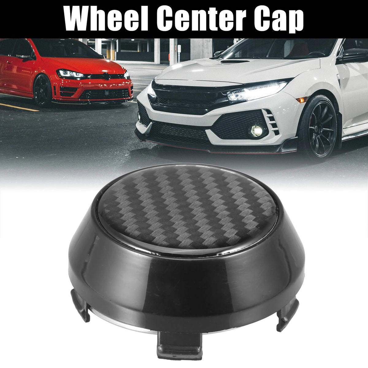 Set of 4 58mm 60mm Wheel Center Hub Caps Covers Universal Black