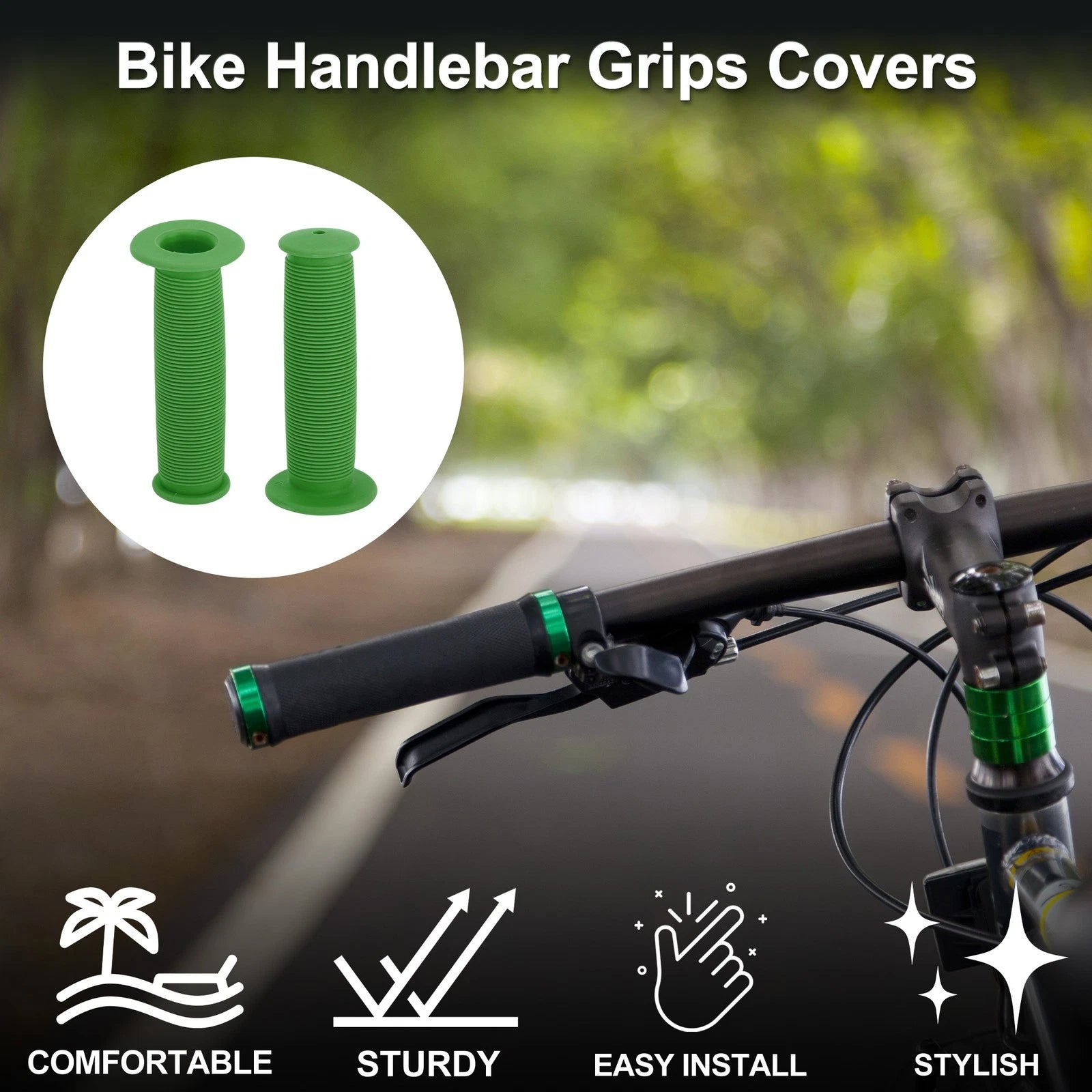 Bike Handlebar Grip Cover 110mm Non-Slip Cycling End Grip Protector 1Pair