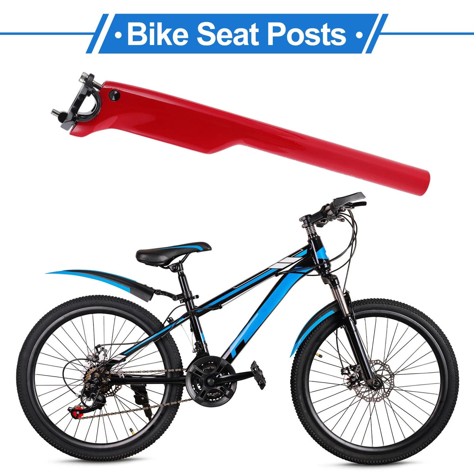Seat Post 27.2x350mm Adjustable Angle Replacement for Bike (2000–2025)