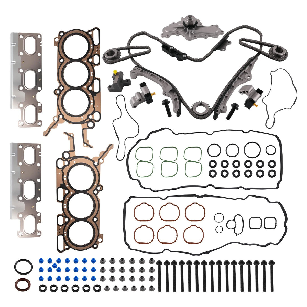 Head Gasket Timing Chain Water Pump Kit for Ford Edge Taurus Lincoln (2007–2010)