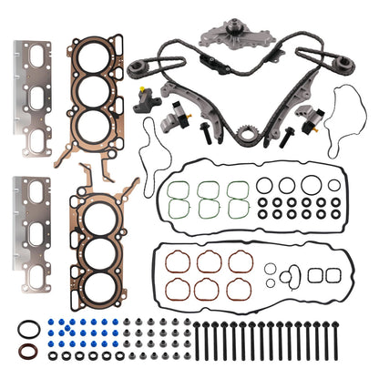 Head Gasket Timing Chain Water Pump Kit for Ford Edge Taurus Lincoln (2007–2010)