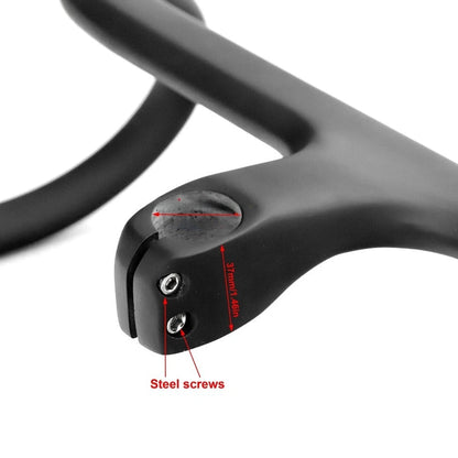 Carbon Fiber Drop Handlebar 400mm/420mm with Computer Mount 28.6mm