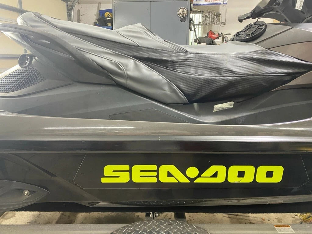 Seat Cover for Seadoo GTX Limited (2011–2015) Black Carbon Fiber D. Gray