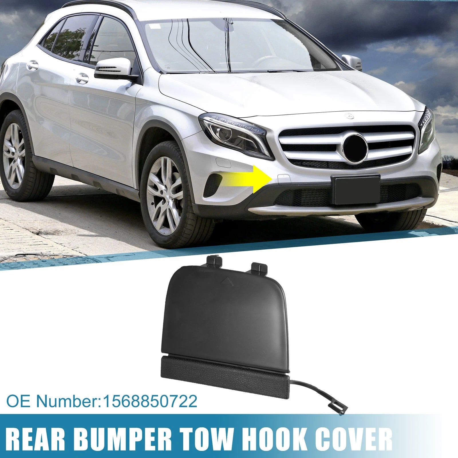 Front Bumper Tow Hook Cover Replacement for Mercedes-Benz GLA200 GLA250 (2014–2019)