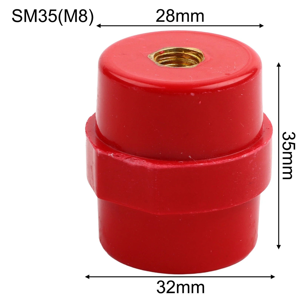 10Pcs Red Busbar Insulators SM35 M8 for Effective Insulation
