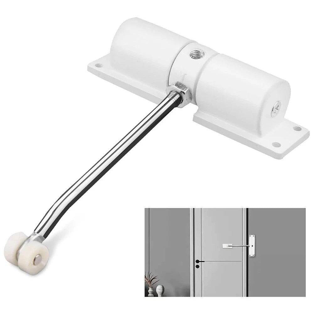 Automatic Spring Door Closer for Wood and Metal Doors (Adjustable Tension)