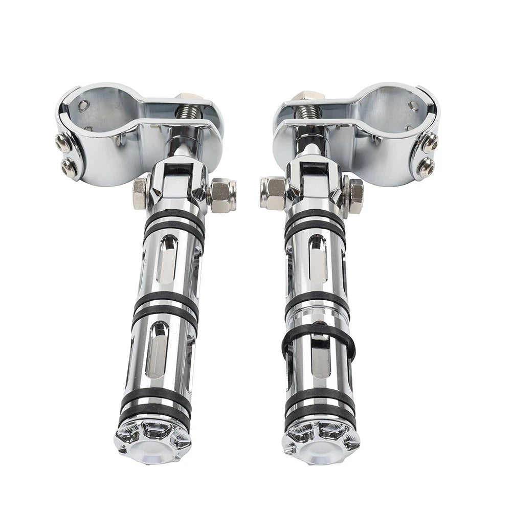 Chrome Engine Guard Bar Foot Pegs for Harley Yamaha (25-32mm)
