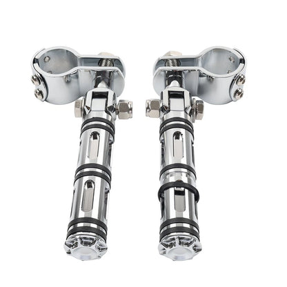 Chrome Engine Guard Bar Foot Pegs for Harley Yamaha (25-32mm)