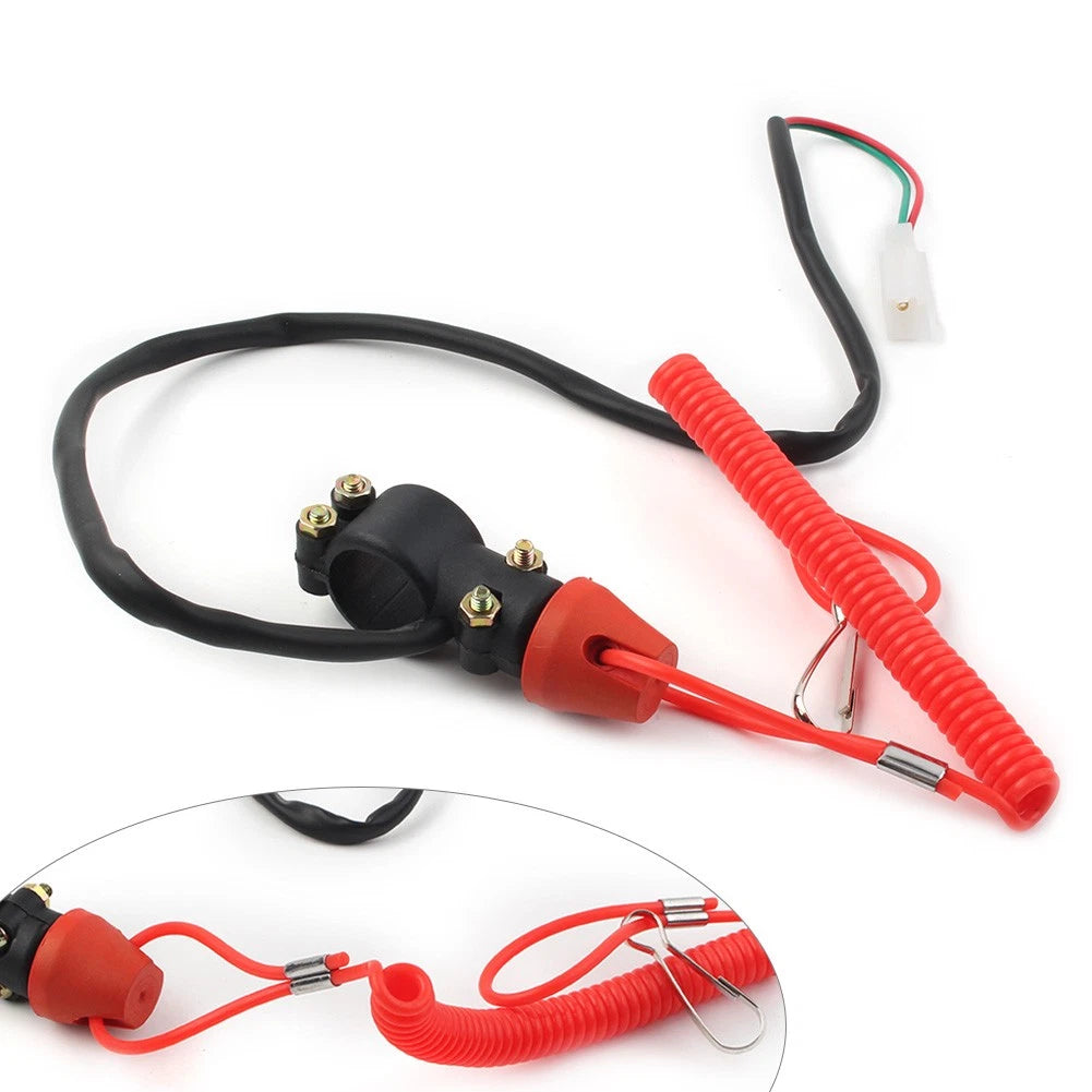 Motorcycle ATV Engine Kill Switch Safety Tether Lanyard For Pit Dirt Quad Bike