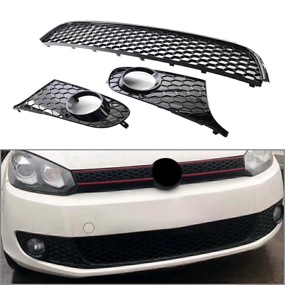 Honeycomb Front Lower Bumper Mesh Grille Fog Light Grill For VW Golf/Jetta MK6