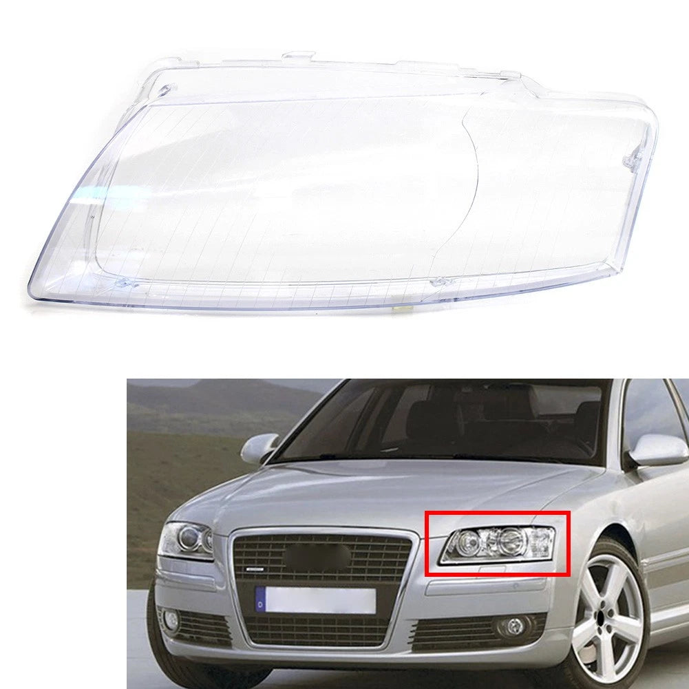 Left Side Headlight Lens Cover for Audi A8 D3 (2005–2010)