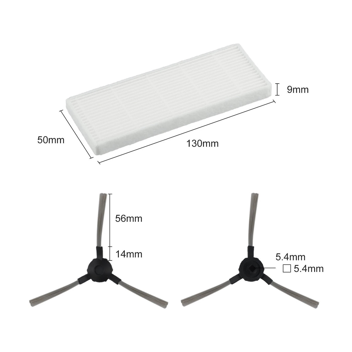 Set of 4 Side Brushes for Easy Installation
