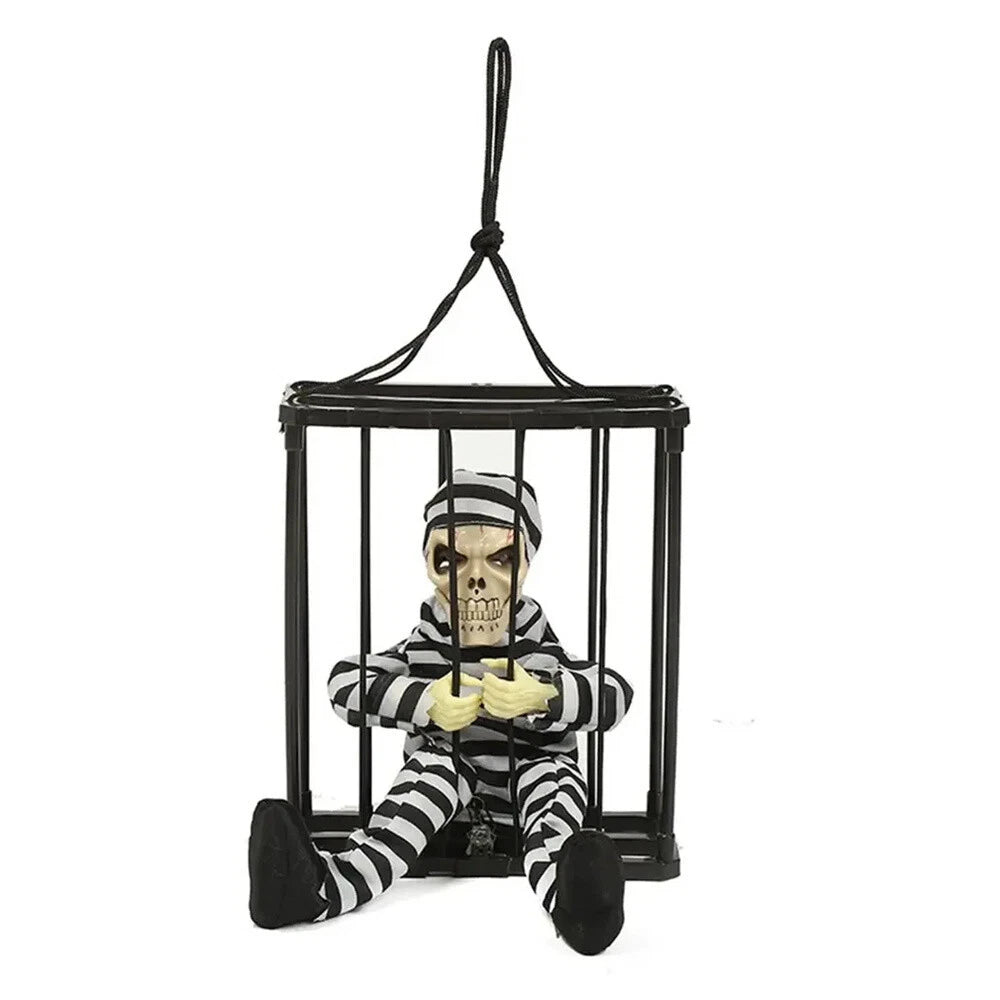 Hanging Skeleton Decoration with Light Up Eyes and Sound Effects