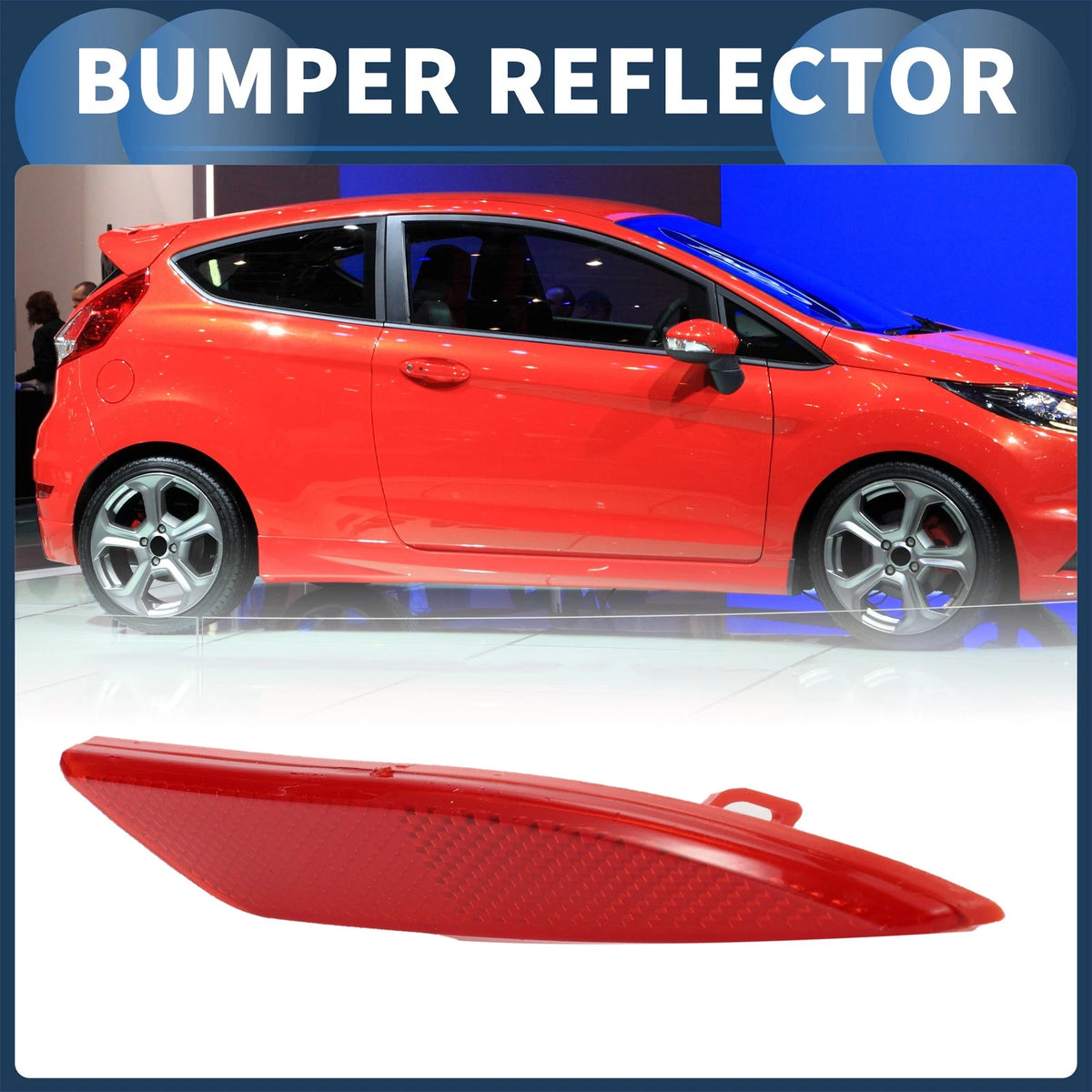 Bumper Reflector for Ford Fiesta Sedan (2009–2012) Red 1pc Rear Right