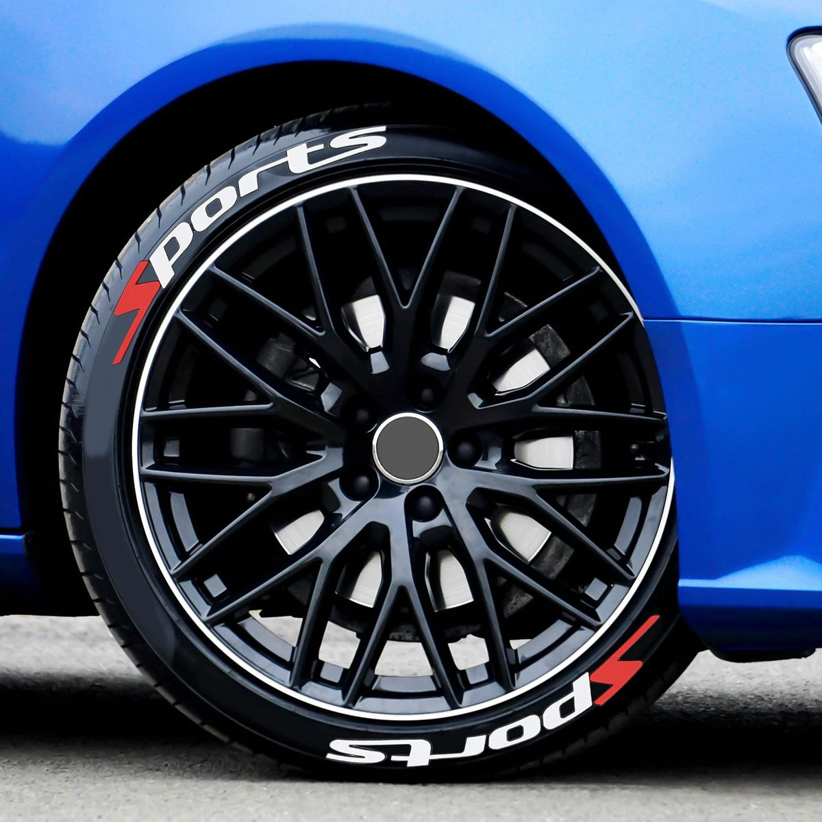 Set of 3D Rubber Letters Stickers for Vehicle Wheel Customization