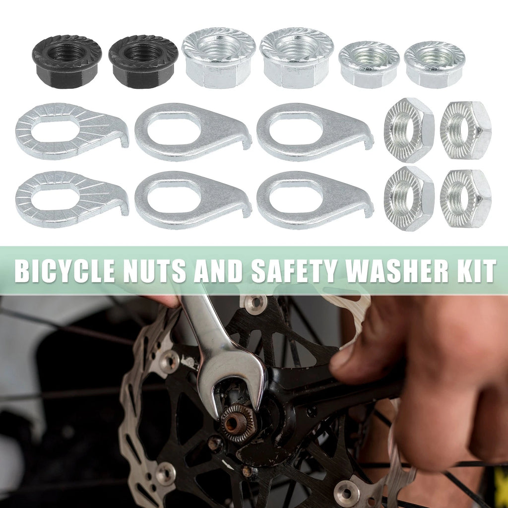 Wheel Axle Nut Safety Washer Kit Set for Mountain Bike (1990–2020)