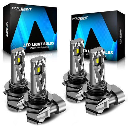 2X NOVSIGHT 9005 9006 LED Headlight Bulbs Kit for High Low Beam (6500K)