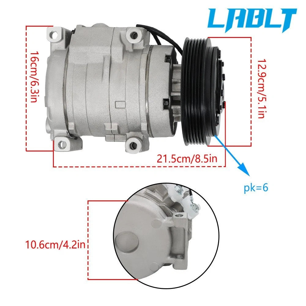 Front A/C Compressor for Honda Pilot Odyssey (2005–2007) Acura MDX (2003–2006)