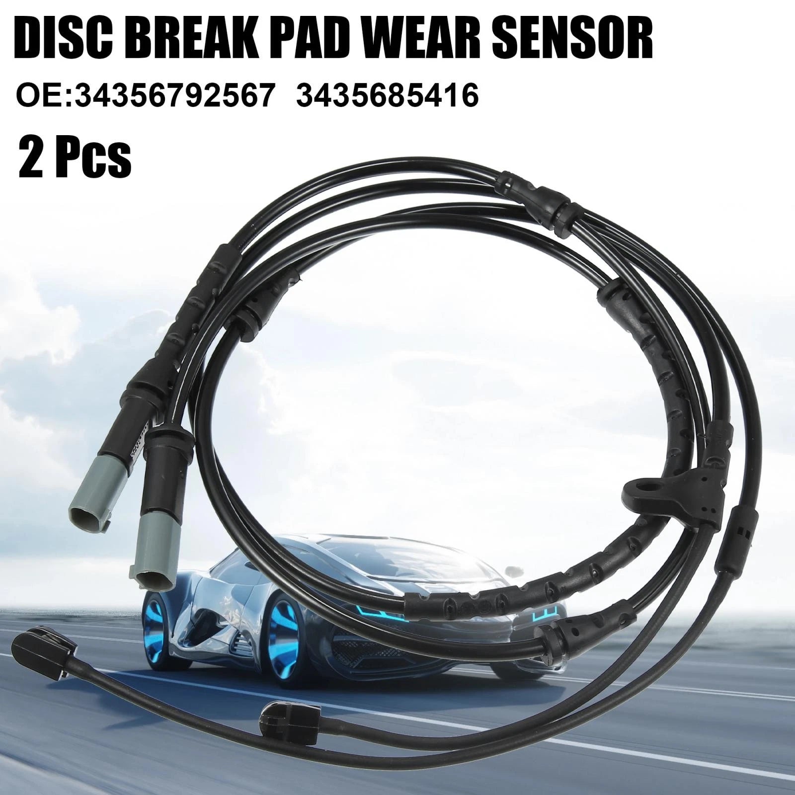 Brake Pad Wear Sensor Front Rear 2pcs Replacement for BMW X6 (2011–2019)