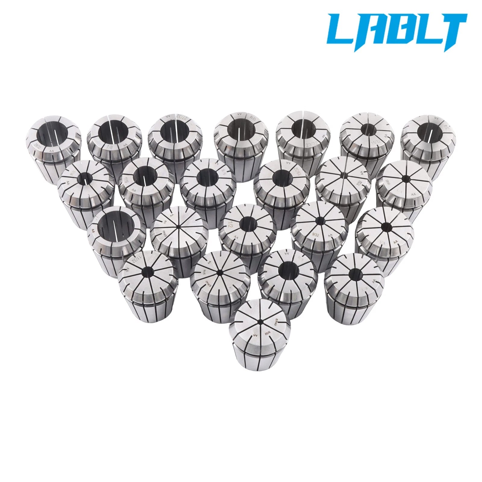 23Pcs ER40 Collet Set 1/8"-1" for Boring