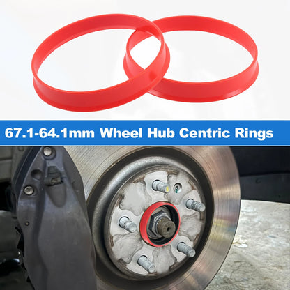 Set of 4 Hub Centric Rings OD 67.1mm ID 64.1mm Plastic for Universal Fit