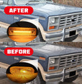 2Pcs Smoke Amber Front Side Marker Light for Ford Bronco F150 F250 F350 (1980–1986)