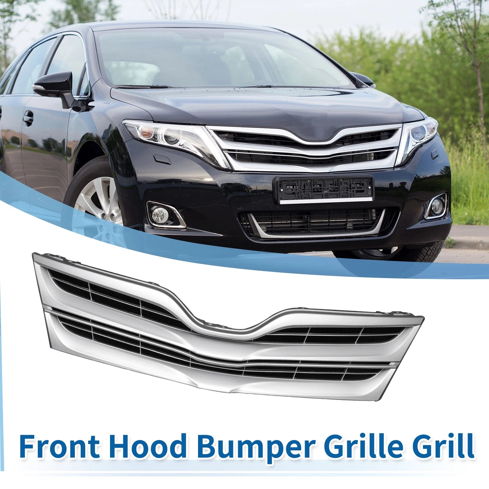 Front Upper Bumper Grille Grill Replacement for Toyota Venza (2013–2015)