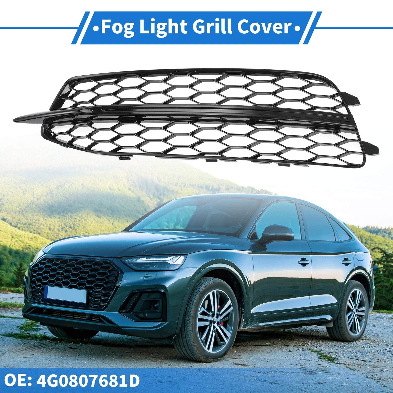 Front Left Fog Light Grill with Hole for Audi A6 C7 (2011–2014)