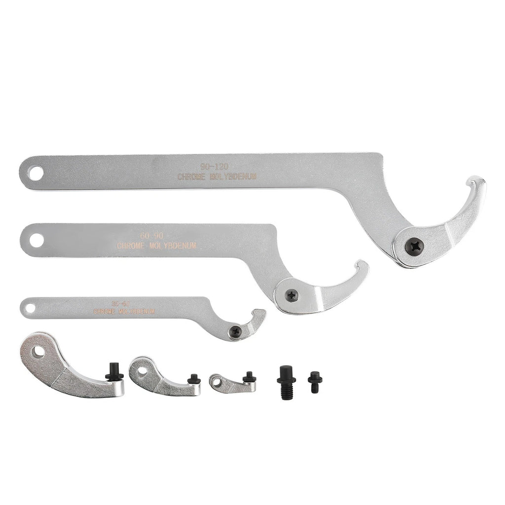 8pc Adjustable Hook Pin Spanner Wrench Tool Set 35mm-120mm