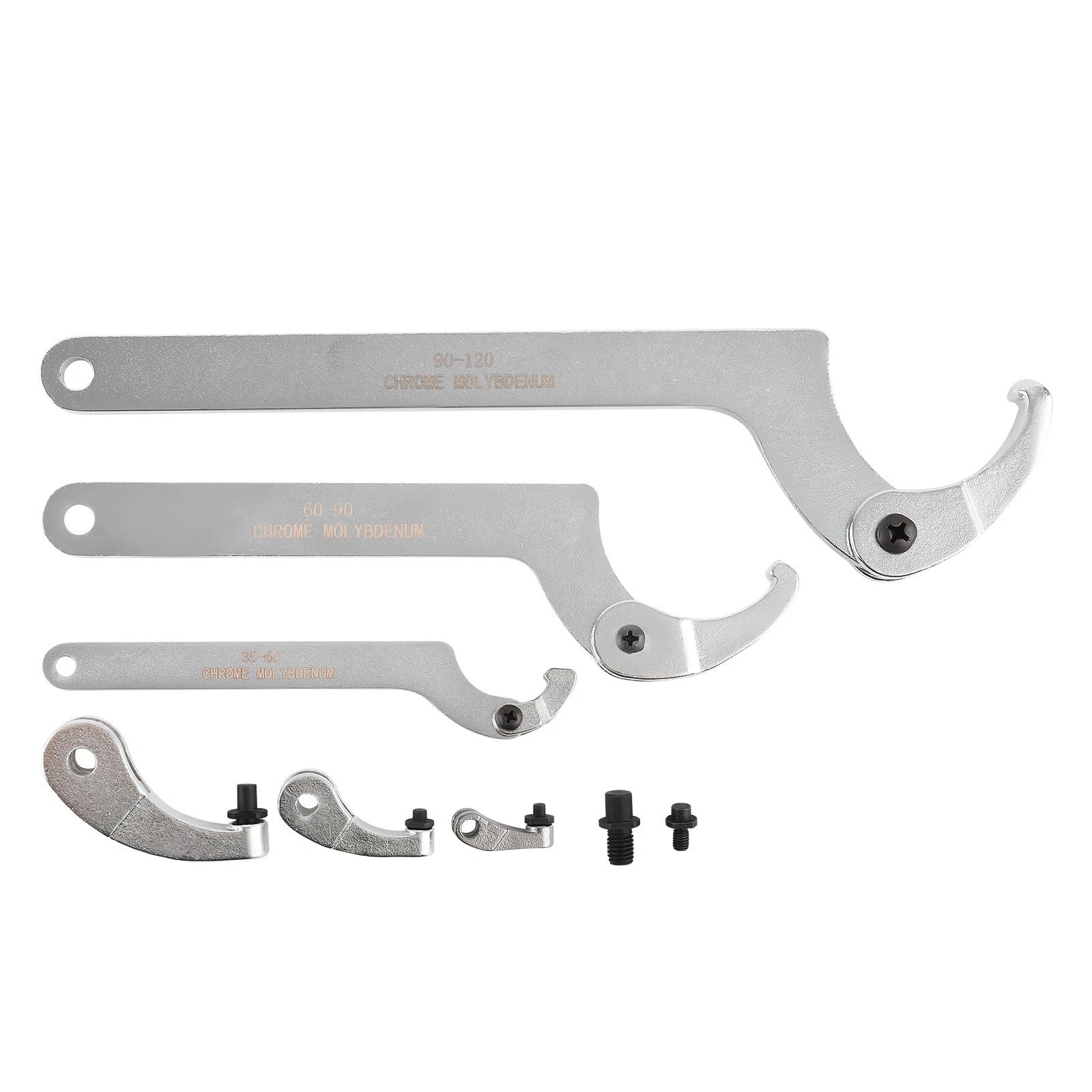 8pc Adjustable Hook Pin Spanner Wrench Tool Set 35mm-120mm