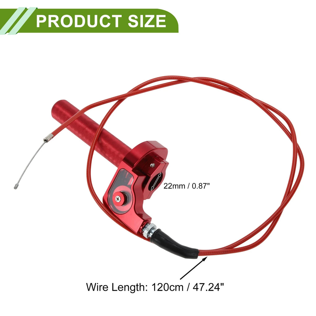22mm Throttle Grip for Dirt Bikes Pit Bikes Mini Bikes (49CC-125CC) Red