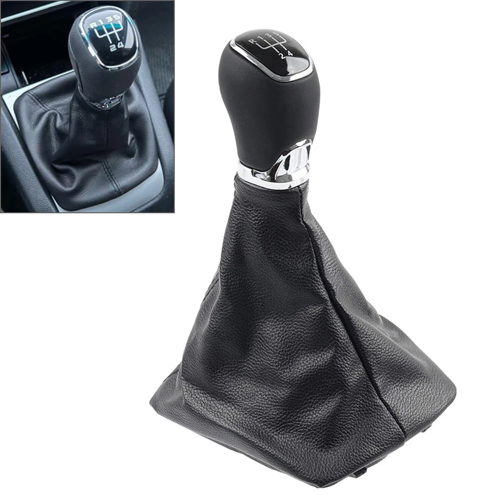 Manual Gear Shift Knob with Boot Cover for Skoda Octavia A5 A6 (2004–2012)