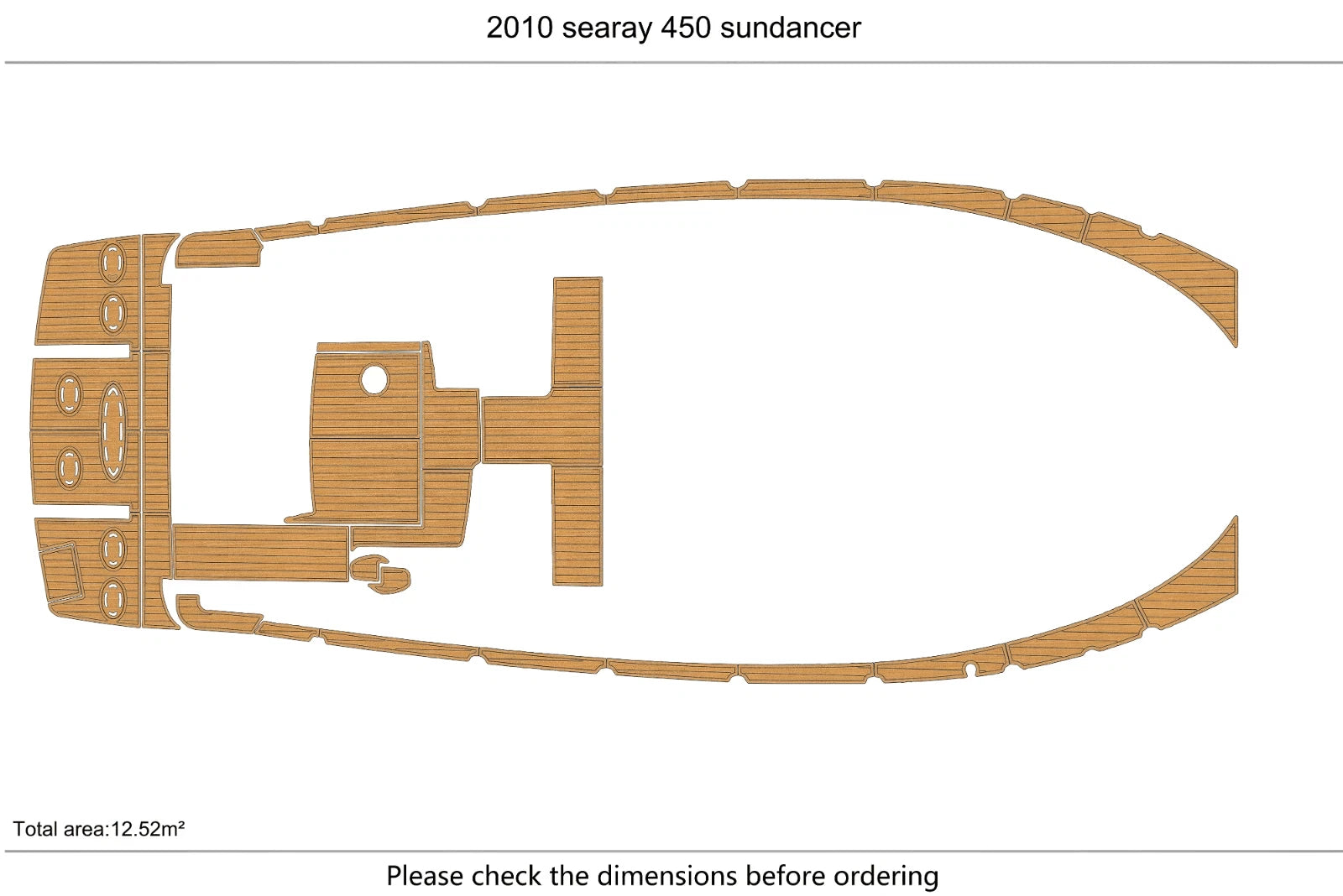 EVA Pad Foam Teak Deck Flooring for Sea Ray 450 Sundancer (2010)