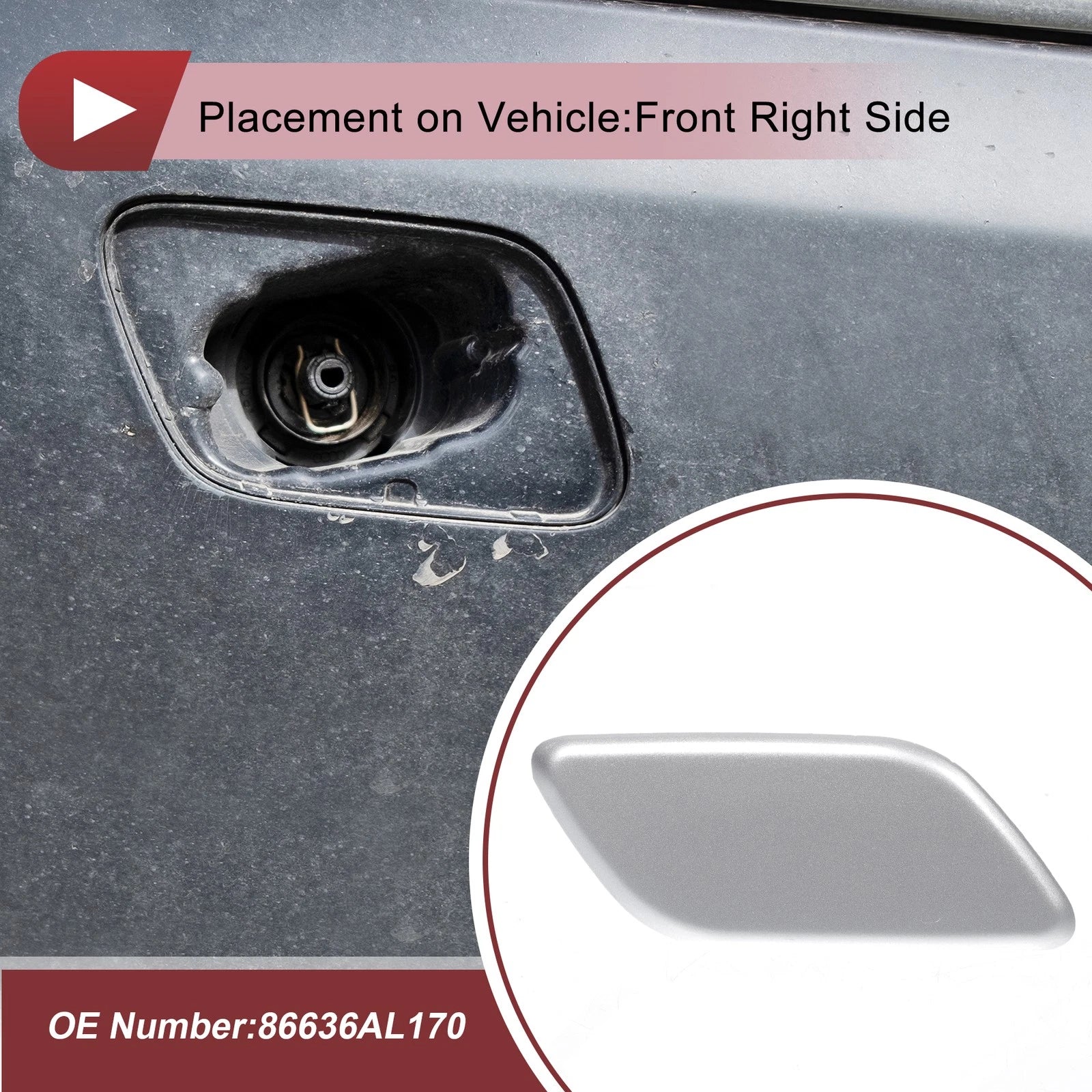 Front Right Washer Nozzle Cover Cap Replacement for Subaru Outback (2010–2018)