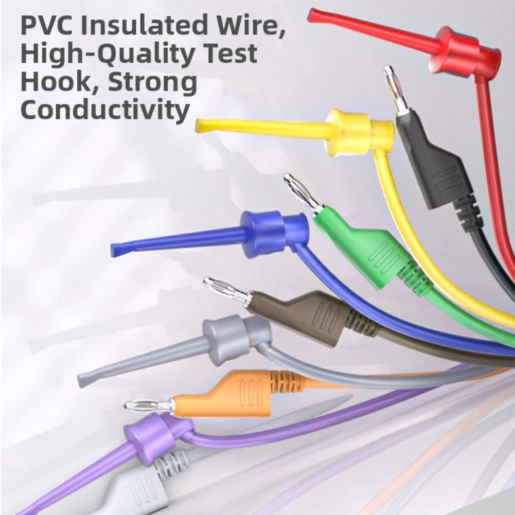 10 Colors Flexible PVC Cable Test Hook Wire Connector 4mm 1 Meter