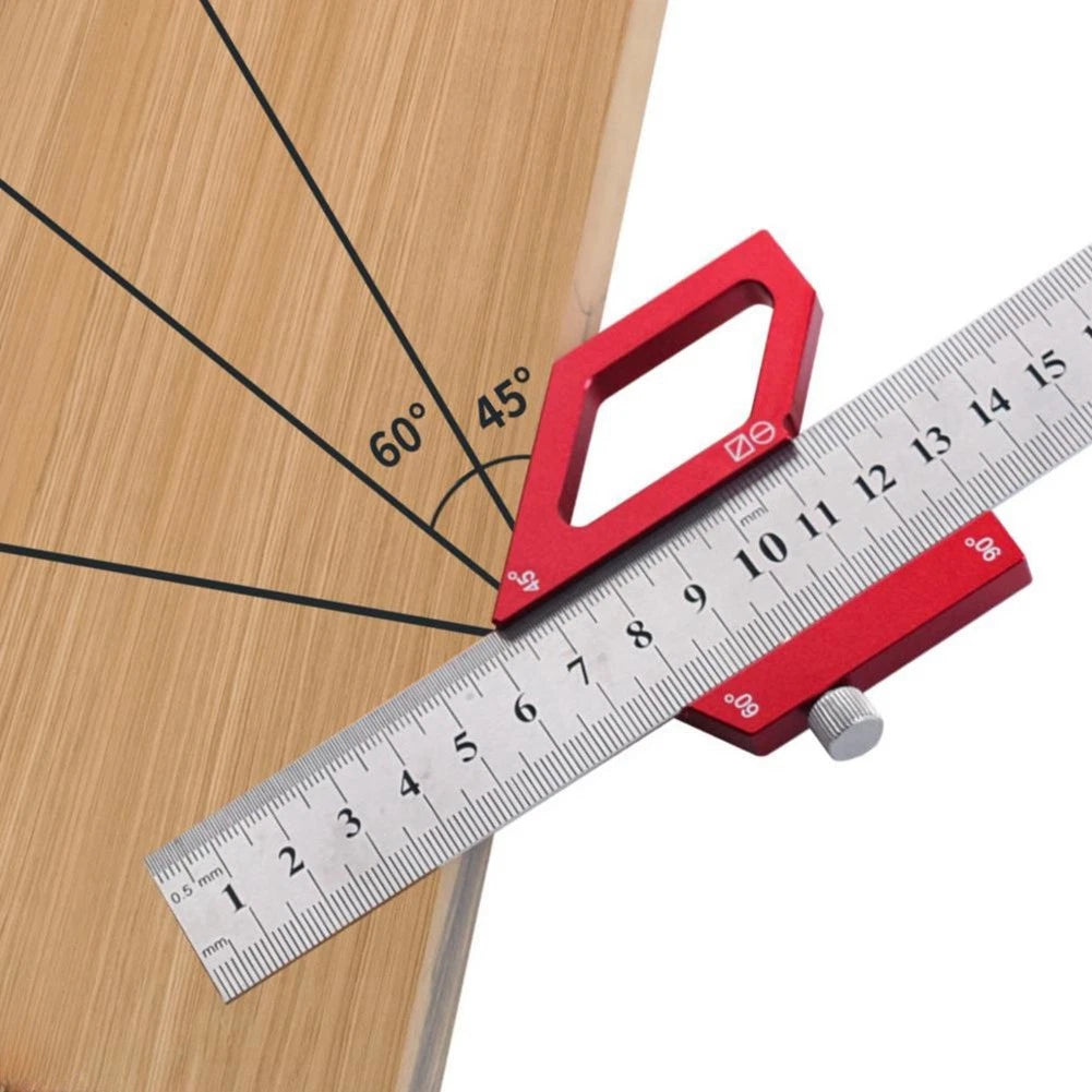Steel Ruler and Positioning Block Tool for Accurate Center Finding
