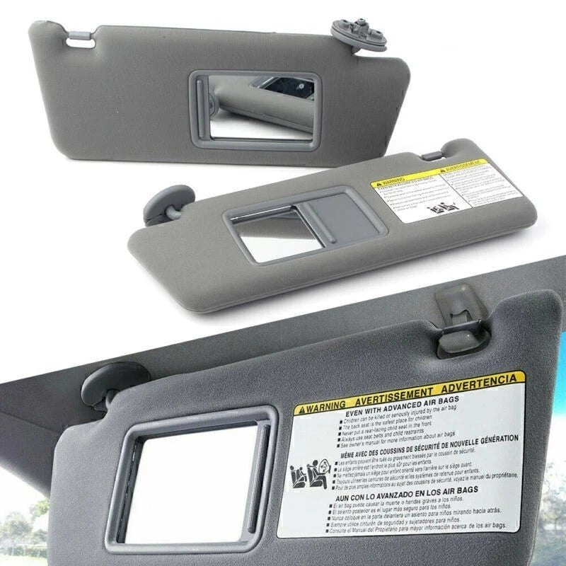 2X Gray Sun Visors for Toyota Tacoma (2005–2015) W/O Light