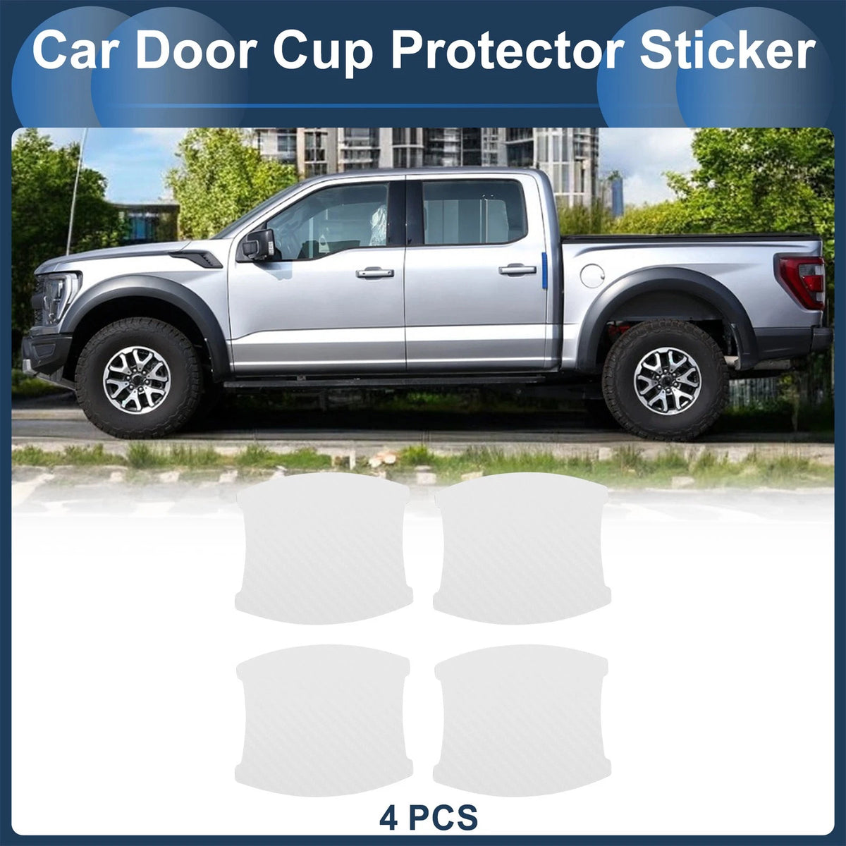3D Car Door Handle Scratch Protector for Universal Vehicles (90x100mm)