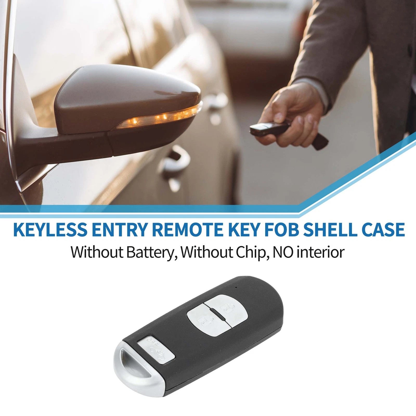 Keyless Entry Remote Fob Key Shell Case 3 Buttons for Mazda 3 (2009–2012)