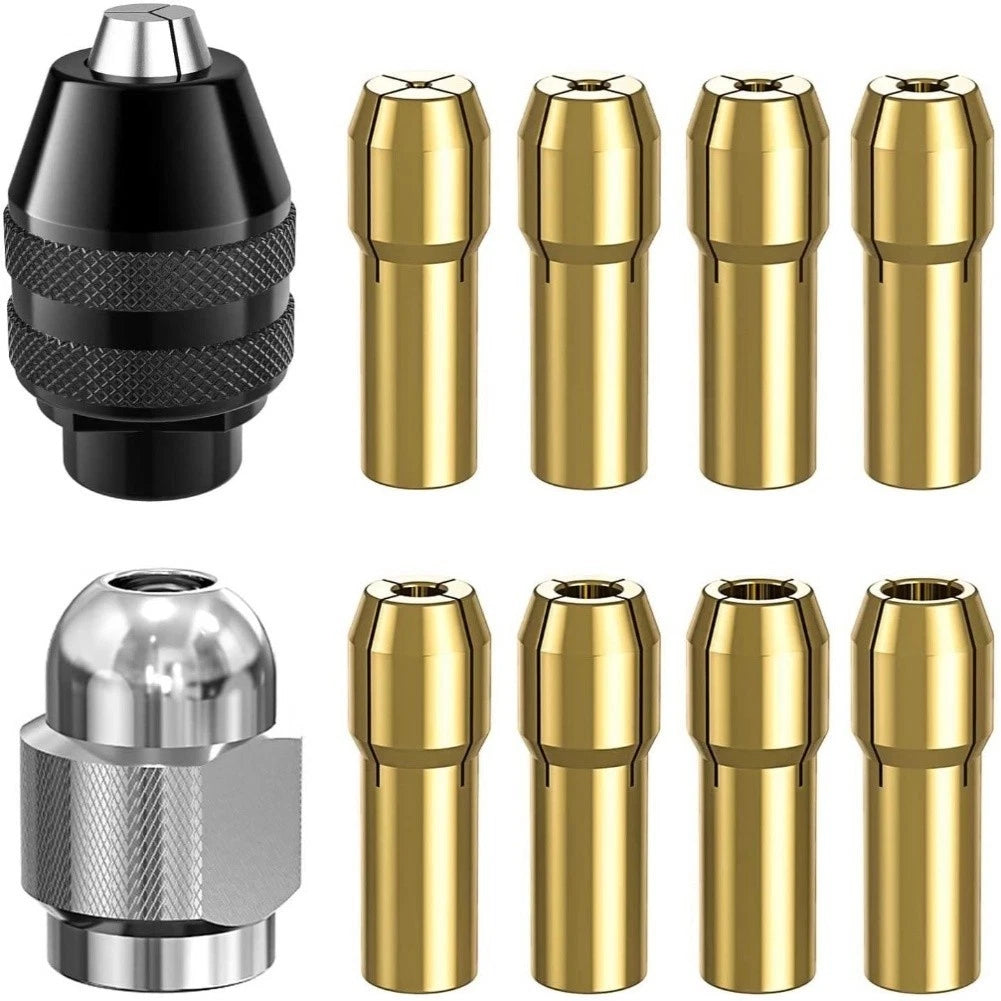 Keyless Drill Chuck Collet Set for Dremel Rotary Tools (Compatible)