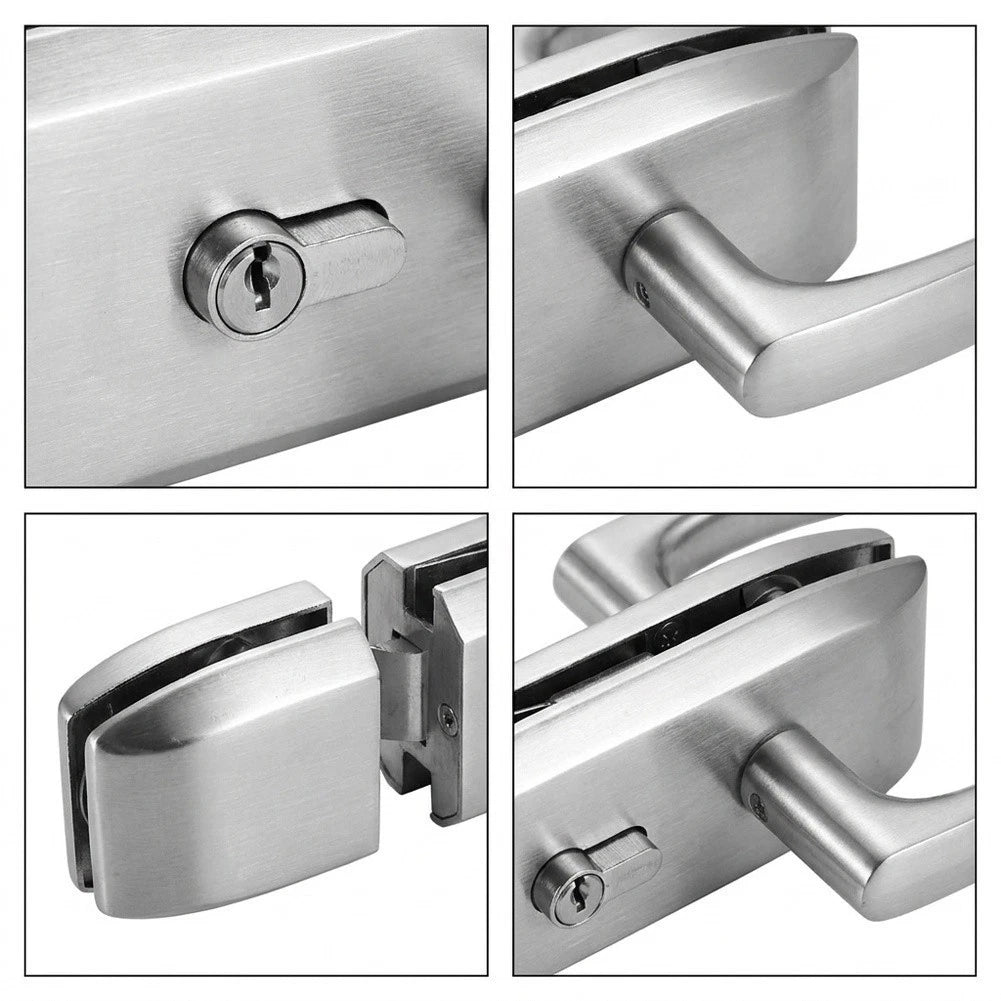 Glass Door Lock with Key Handle for 12-18mm Glass