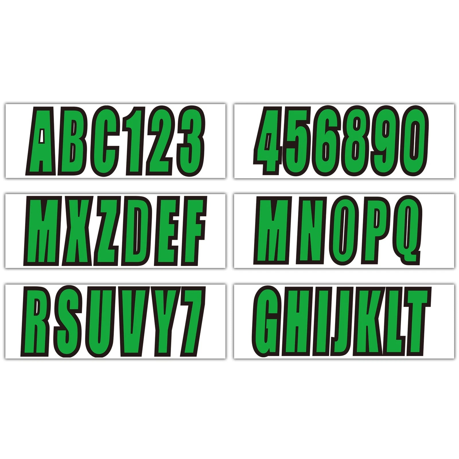 3" Vinyl Lettering Decal Sticker for Boat PWC Ski Hull ID (Green)