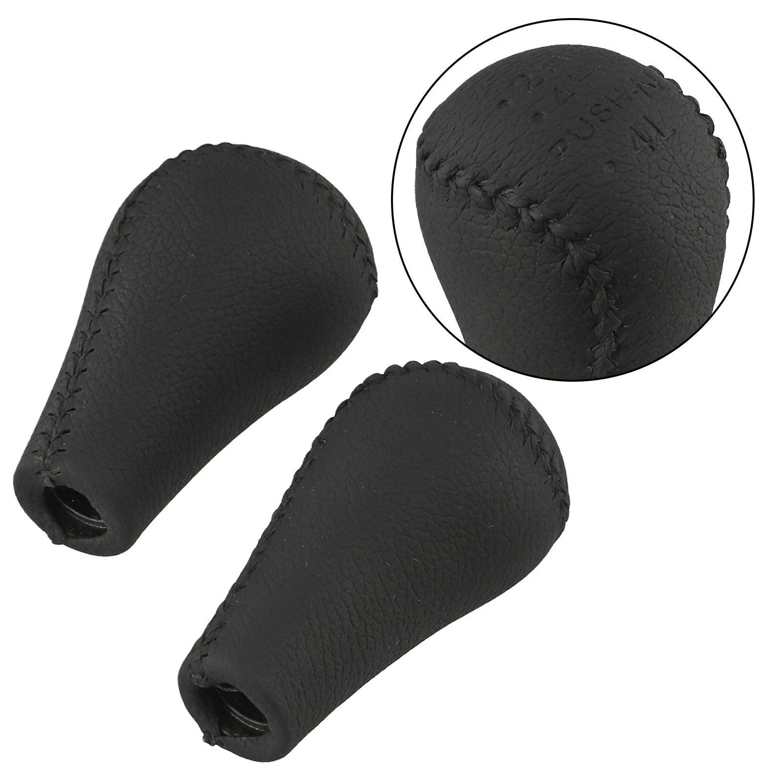 2 Pack Black Leather Transfer Case & Gear Shift Knobs for Nissan Patrol
