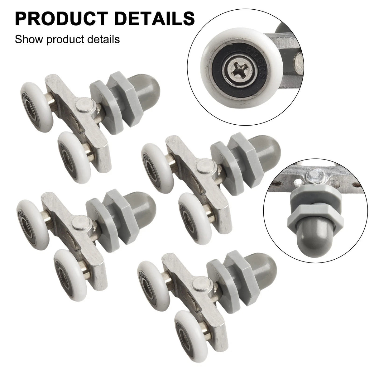 4X Shower Door Rollers Wheels for Bathroom Replacement