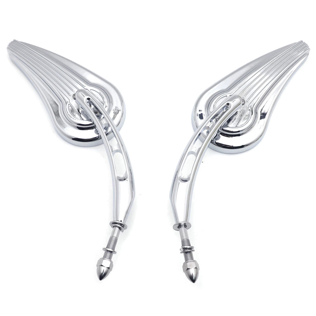 Chrome Raindrop Side Mirrors for Harley Iron 883 1200 (2004–2023)