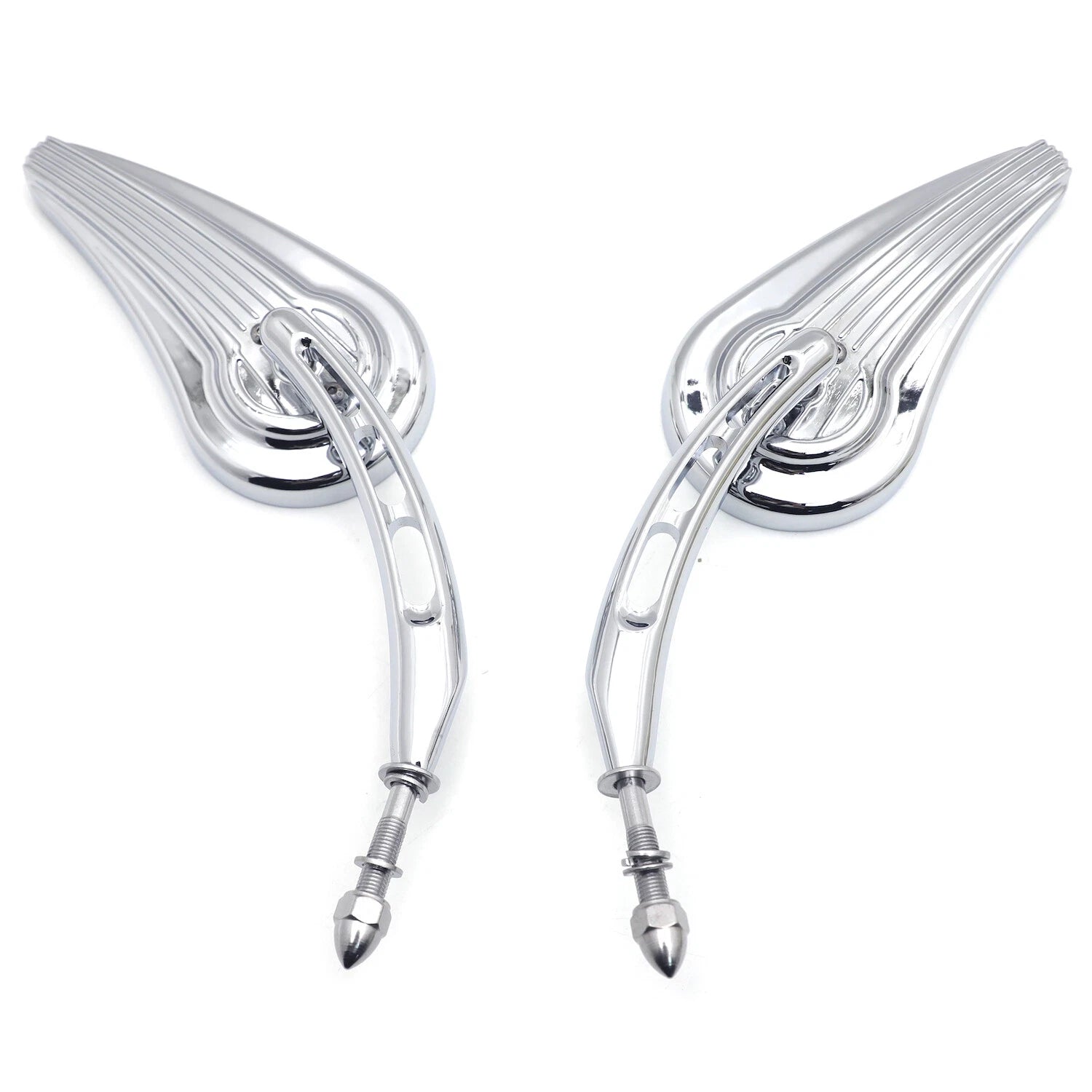 Chrome Raindrop Side Mirrors for Harley Iron 883 1200 (2004–2023)