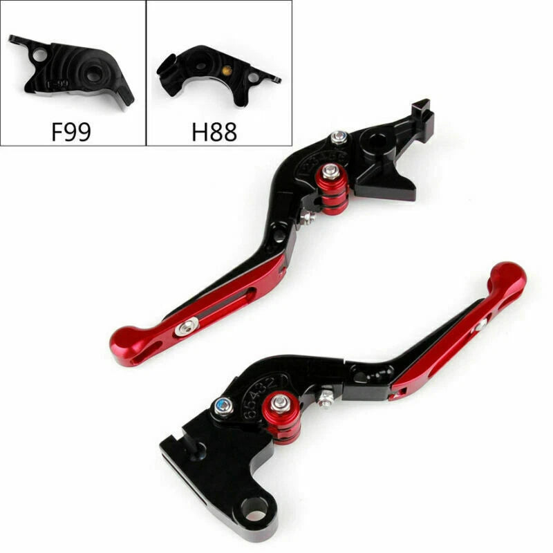 Adjustable Folding Brake Clutch Levers for Kawasaki ZZR/ZX1400 (2006–2019) Red T9